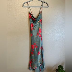 Astr the Label Gaia Midi Dress teal-raspberry floral